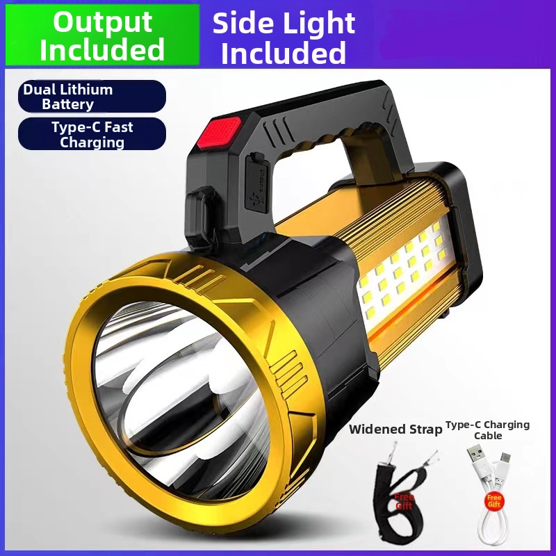 Prenosný LED reflektor pre outdoor – 25W, 18000 mAh, solárne napájanie a ručný pohon, rotácia 360°