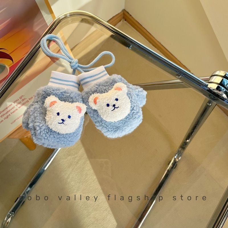 Gyerek téli kesztyű polár bélésével, egyszínű minta, testreszabható nyomtatás, 3 éves korosztály, ujjas kesztyű