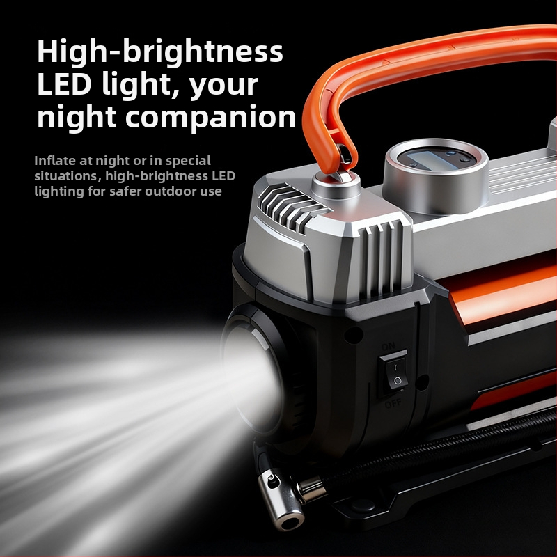 Dvojvalcová automobilová pumpa na pneumatiky s digitálnym displejom, 12V, 180W, 60 L/min, 3 m kábel, prenosná