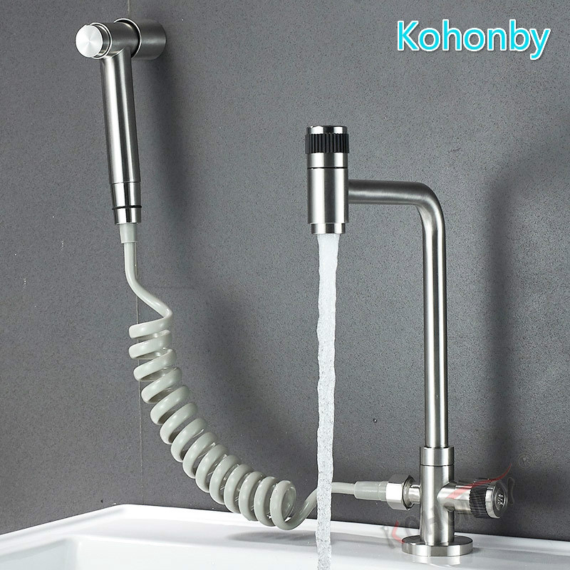 Kuhinjski faucet s 360° rotacijom, jednoručni, nehrđajući čelik, keramički kartridž, model SK-8634