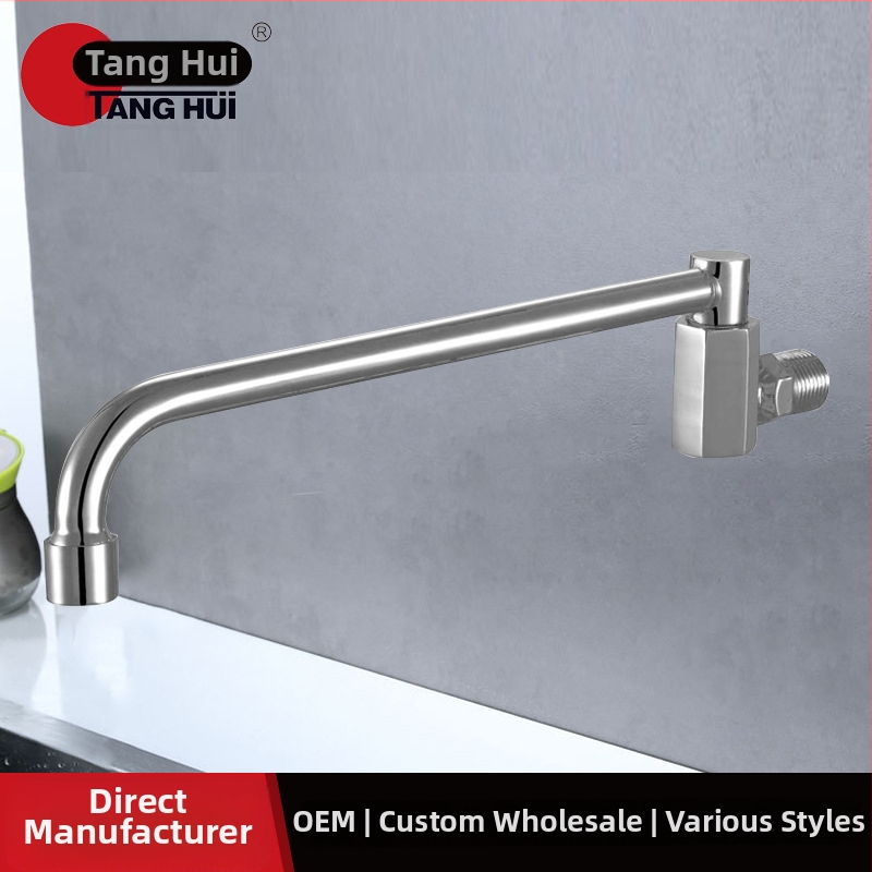 Kuchynská batéria pre hotely — otočný výtok, jednosedlá konštrukcia, veľký šesťuholník, mosadzové jadro ventilu, model 8, poloautomatický povrch