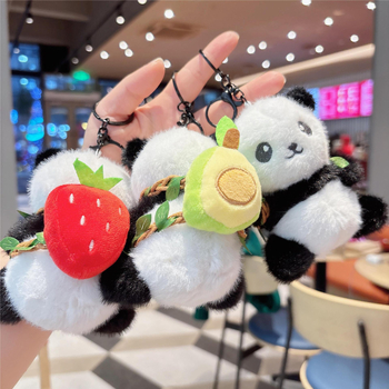Panda plyšový kľúčenka – roztomilý doplnok na batoh, značka Aile, plyšový materiál, číslo výrobku Plush Backpack Panda