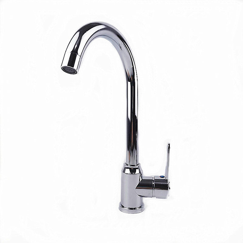 Robinet de bucătărie din oțel inoxidabil, montaj vertical, doar rece, cartuș ceramic, conexiuni 1/2" intrare/ieșire