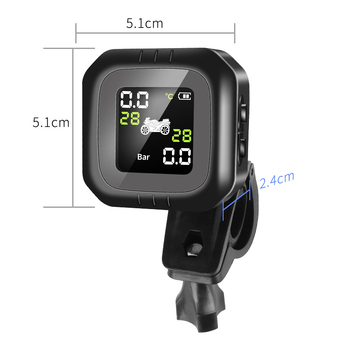 Monitor extern pentru presiunea pneurilor motocicletei, impermeabil, cu afișaj LCD, 0-7.0 Bar, ±0.1 Bar, rază până la 8 m
