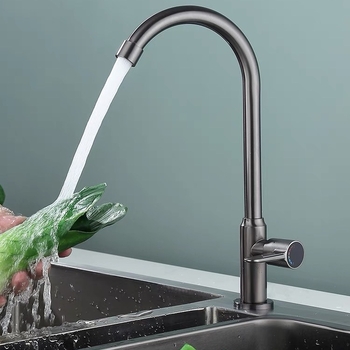 Robinet de bucătărie din oțel inoxidabil, vertical, cu un singur mâner, cu nucleu de cupru, deschidere cu cheie