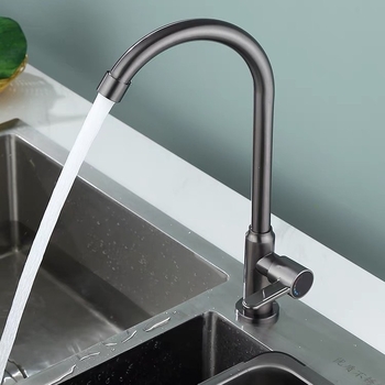 Robinet de bucătărie din oțel inoxidabil, vertical, cu un singur mâner, cu nucleu de cupru, deschidere cu cheie