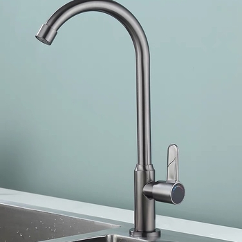 Robinet de bucătărie din oțel inoxidabil, vertical, cu un singur mâner, cu nucleu de cupru, deschidere cu cheie