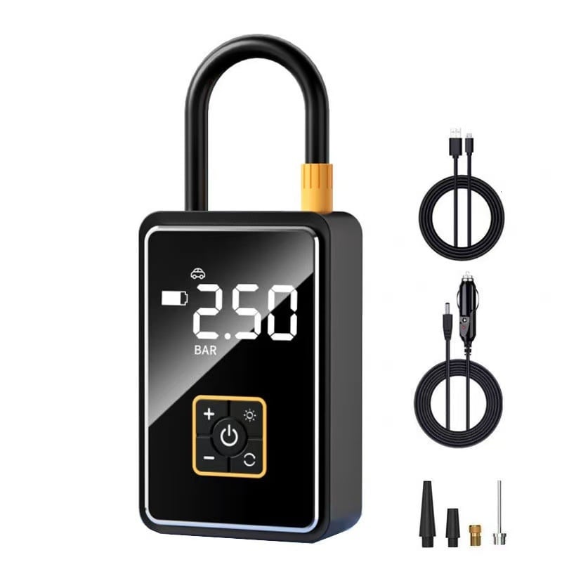Pompa de aer portabilă pentru mașină cu afișaj digital - 12V, 100W, 25 L/min, 450 g