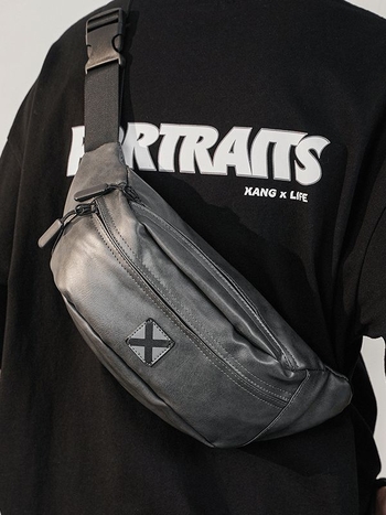 Pánska hrudná taška – mestský jednoduchý štýl, PU materiál, vodeodolná, značka Eaton Wig