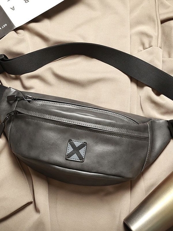 Pánska hrudná taška – mestský jednoduchý štýl, PU materiál, vodeodolná, značka Eaton Wig