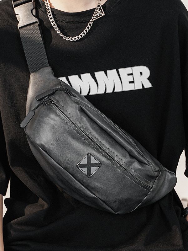 Pánska hrudná taška – mestský jednoduchý štýl, PU materiál, vodeodolná, značka Eaton Wig