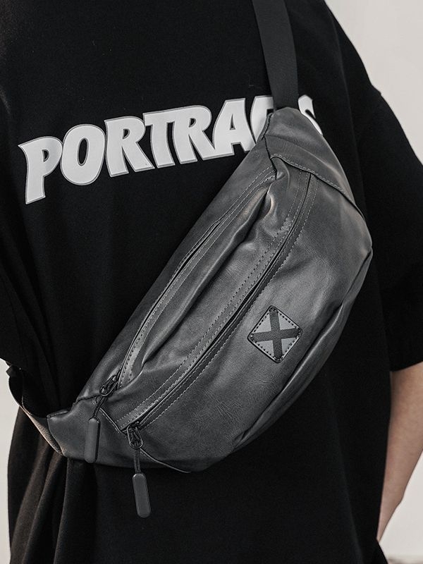 Pánska hrudná taška – mestský jednoduchý štýl, PU materiál, vodeodolná, značka Eaton Wig