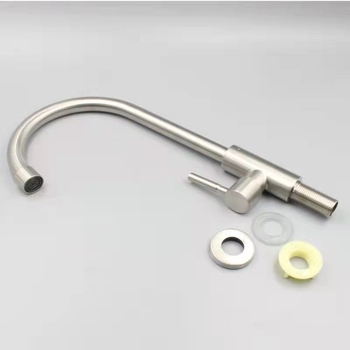 Kuchynský kohútik z nerezovej ocele, zvislá montáž, jadro ventilu z čistého meďe, len studená voda