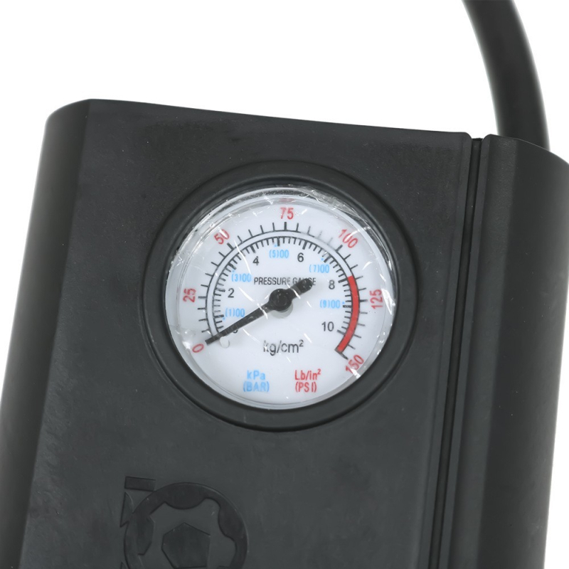 Prenosna pumpa za zrak za automobil, 12V, 120W, 45 L/min, jednocilindrična, manometar, kabel duljine 1,5-3 m