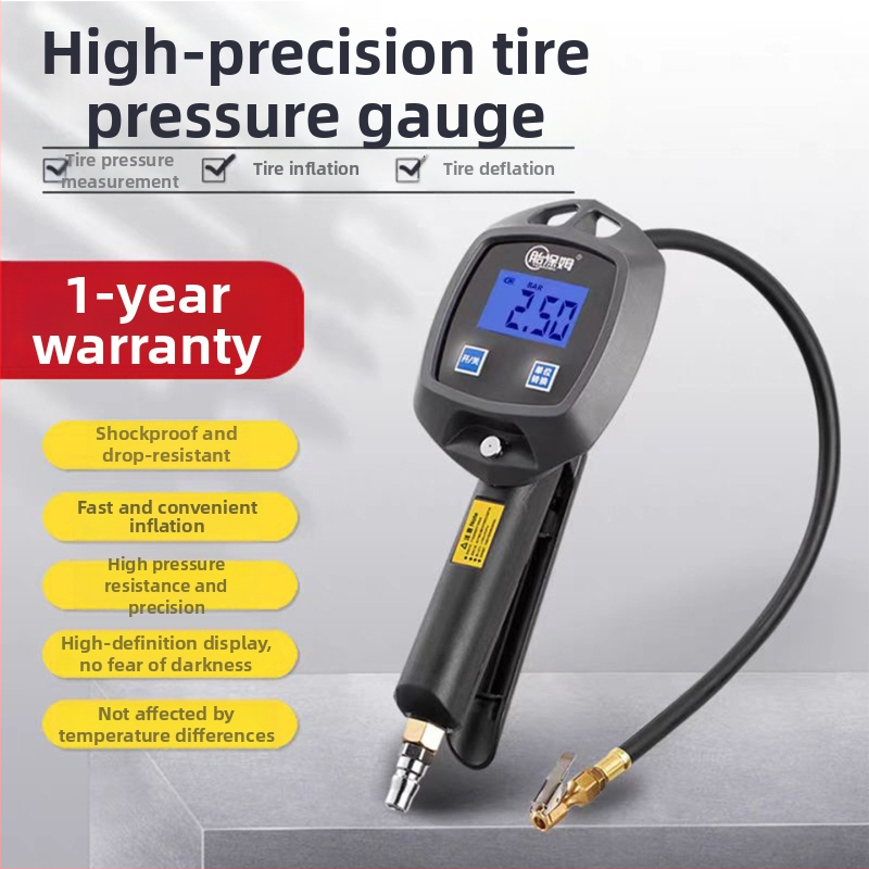 Digitālais riepu spiediena mērinstruments auto ar digitālo displeju, diapazons 0–200 psi, vairāk vienību, precizitāte 0,01