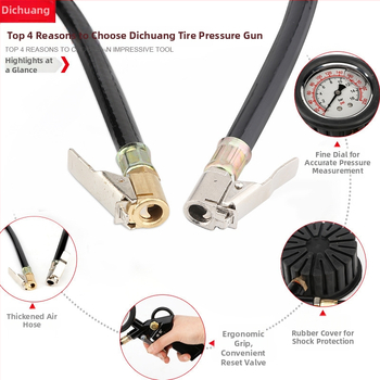 Dichuang riepu spiediena mērītājs – augsta precizitāte, diapazons 0-230 PSI, precizitāte 0.01 PSI, korpuss no alumīnija sakausējuma