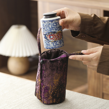 Artisan Υφασμάτινη Τσάντα Αποθήκευσης για Τελετή Τσαγιού – Φορητός Οργανωτής Σετ Τσαγιού για Τσαγιέρες και Φλιτζάνια, Συσκευασία σε Χαρτονένιο Κουτί