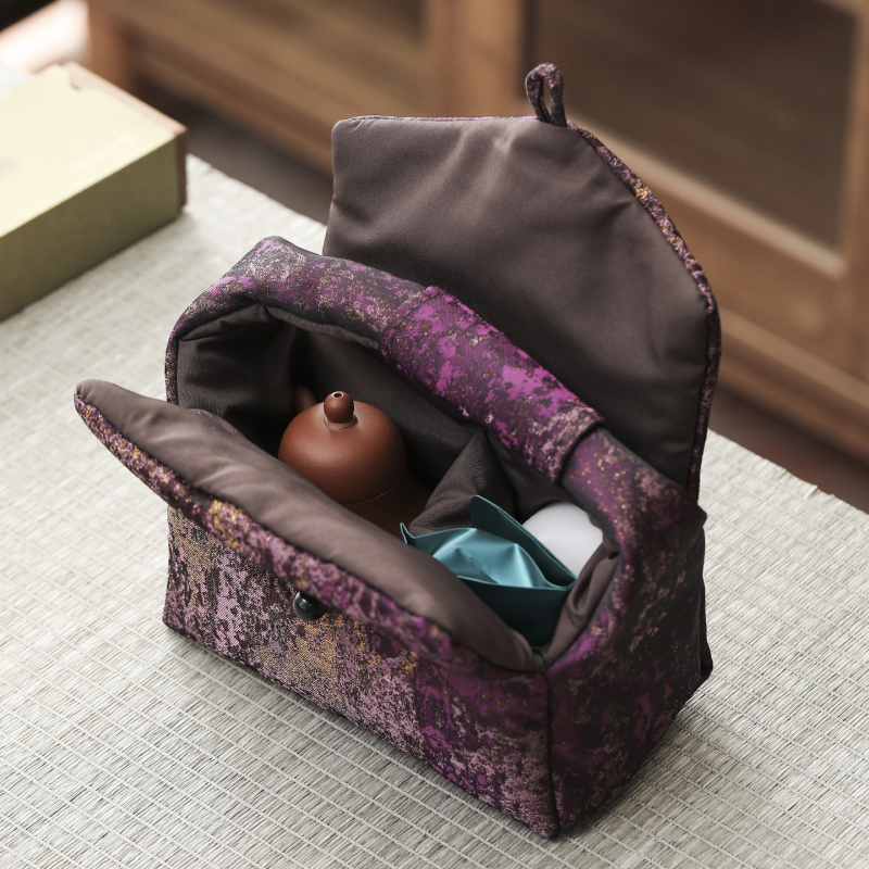 Artisan Υφασμάτινη Τσάντα Αποθήκευσης για Τελετή Τσαγιού – Φορητός Οργανωτής Σετ Τσαγιού για Τσαγιέρες και Φλιτζάνια, Συσκευασία σε Χαρτονένιο Κουτί