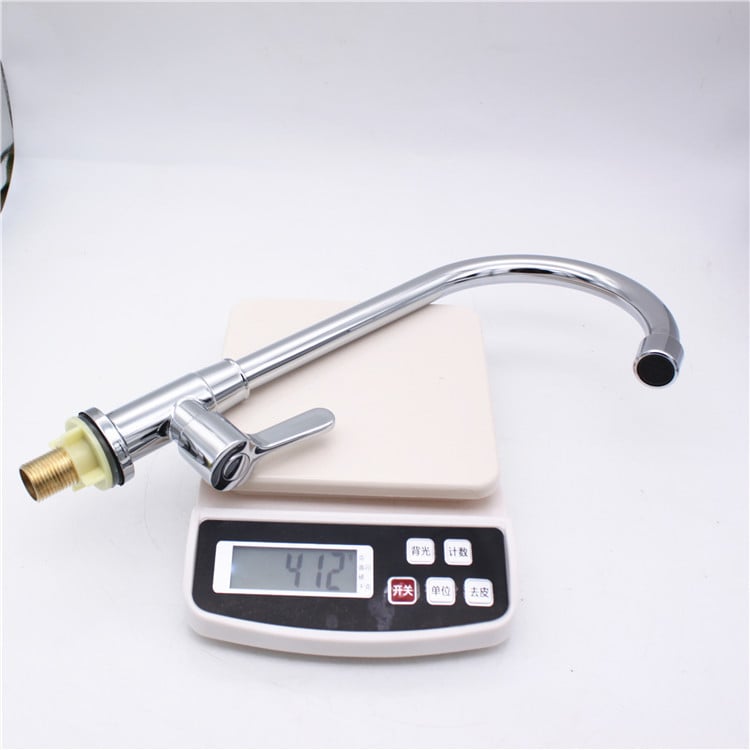 Nerezový kuchynský kohútik, zvislá montáž, jednoručný studený prívod, keramický kartridž, guľový otočný dizajn