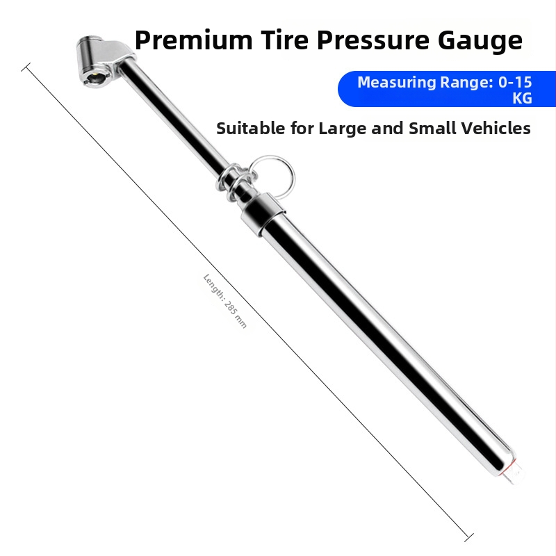 Mini riepu spiediena mērītājs, tērauda korpuss, diapazons līdz 180 kg/cm², precizitāte ±0.02 kg/cm², svars 0.02 kg, bez baterijas