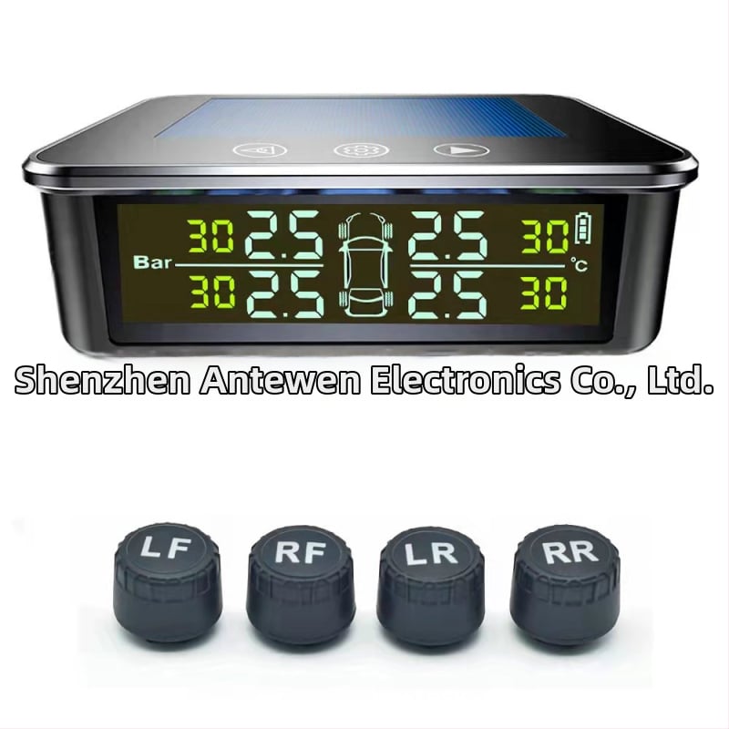 Saulės energijos belaidė TPMS skirtas automobiliams, RV ir SUV – skaitmeninis kompaktiškas padangų slėgio matuoklis, 0–8 bar diapazonas, aukšta tikslumas