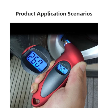 Digitálny tlakomer pneumatiky s elektronickým displejom, rozsah 0-150 psi, presnosť ±1,5 psi, napájaný batériou AG13, ABS puzdro