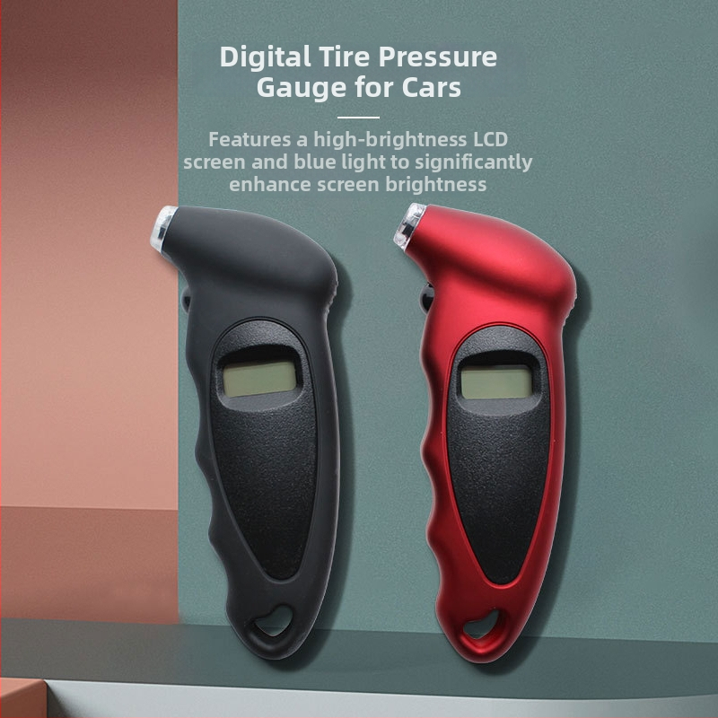 Digitálny tlakomer pneumatiky s elektronickým displejom, rozsah 0-150 psi, presnosť ±1,5 psi, napájaný batériou AG13, ABS puzdro