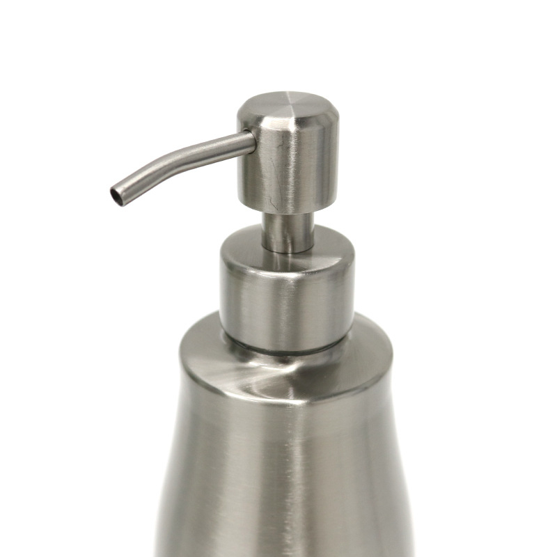 Hao Chen δοχείο σαπουνιού με αντλία από ανοξείδωτο χάλυβα 304 και γυαλί, γυαλιστερή επιφάνεια, 339 g, χειροκίνητη λειτουργία