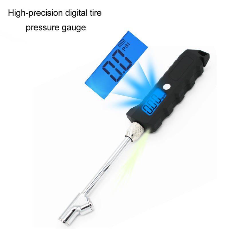 Digitalni mjerač tlaka u gumama kamiona, XY-7, raspon 0-250 psi (0-17 bar), točnost 0,01, s pozadinskim osvjetljenjem, jedinice psi/bar/kPa/kg