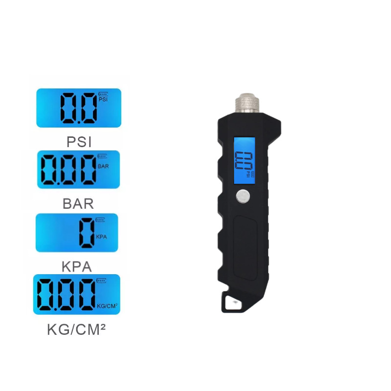 Digitalni mjerač tlaka u gumama kamiona, XY-7, raspon 0-250 psi (0-17 bar), točnost 0,01, s pozadinskim osvjetljenjem, jedinice psi/bar/kPa/kg