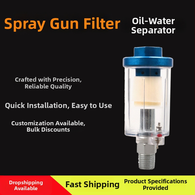 Pneimatiskā smidzināšanas pistoles piederums — eļļas un ūdens atdalītājs, gaisa filtrs, gaisa spiediena manometrs