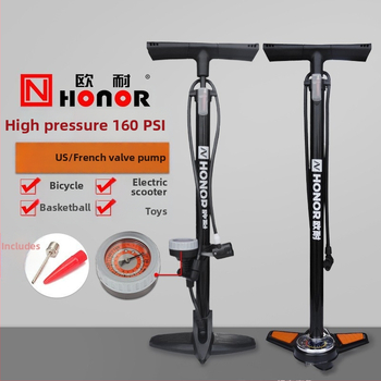 Подова помпа за велосипед с манометър, GP6532B, метална конструкция