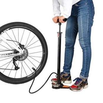 Подова помпа за велосипед с манометър, GP6532B, метална конструкция