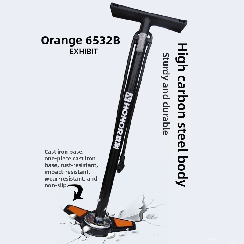 Подова помпа за велосипед с манометър, GP6532B, метална конструкция