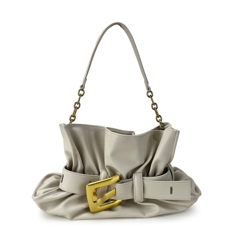 Niche-stílusú pliszírozott bőrtáska nőknek, négyszögletes válltáska-crossbody, 2025