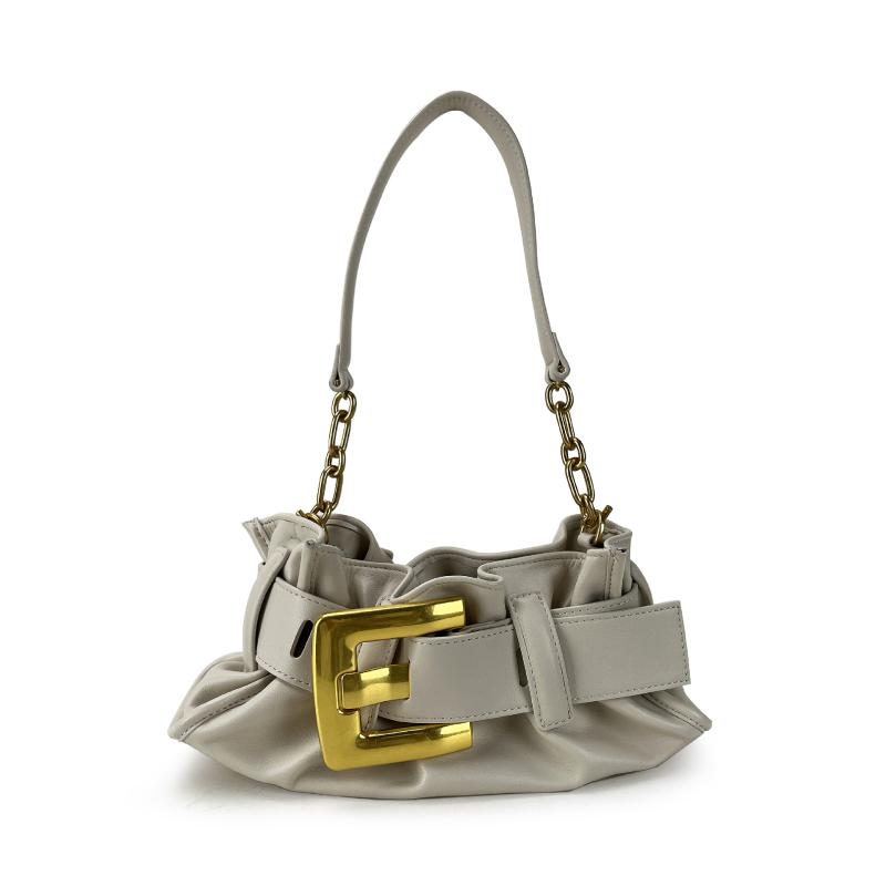 Niche-stílusú pliszírozott bőrtáska nőknek, négyszögletes válltáska-crossbody, 2025
