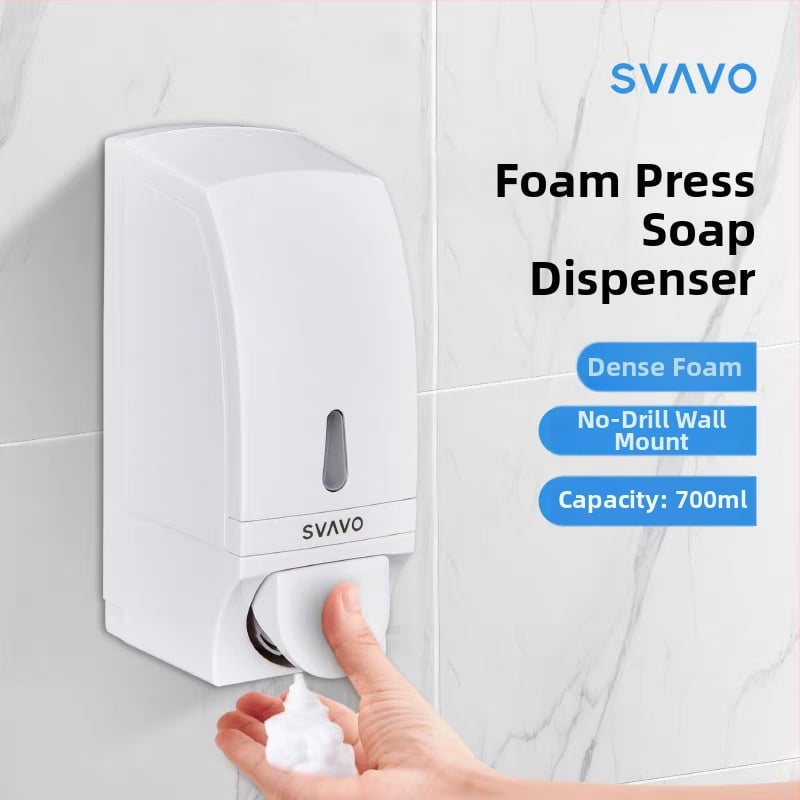 Dávkovač mydla Revo, ABS, na stenu, ručné stlačenie, moderný minimalistický dizajn, deoxidácia
