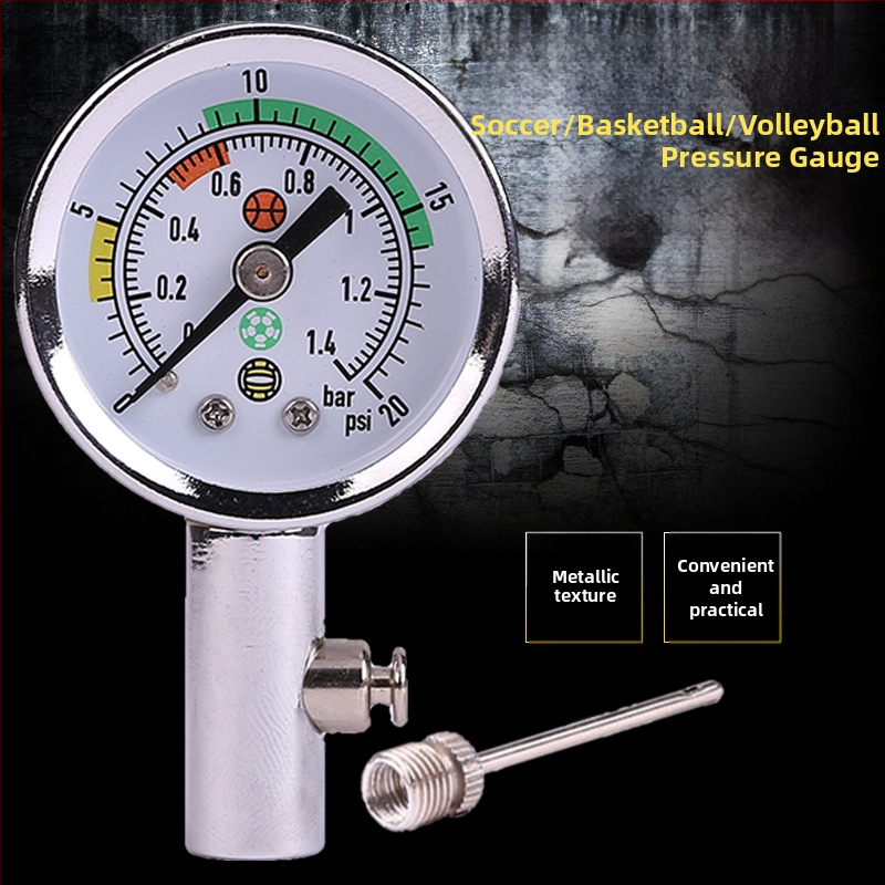 Manometru pentru arbitri de baschet, fotbal și volei – corp metalic cu husă din piele (instrument de antrenament)