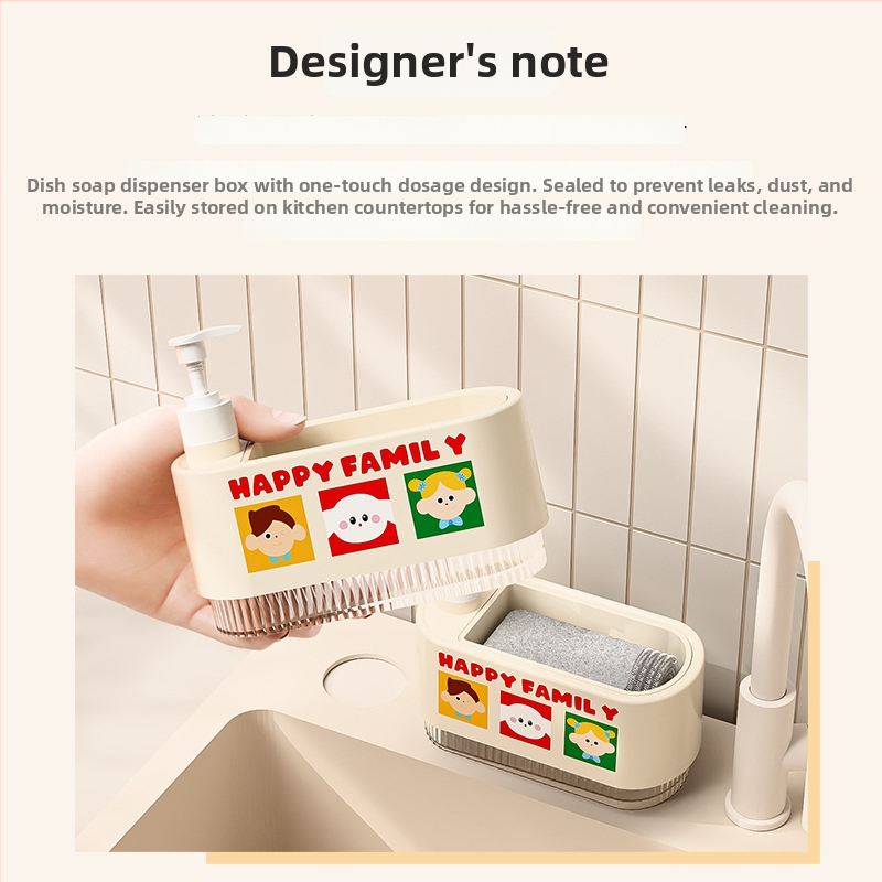 Trauku mazgāšanas šķidruma dozētājs ar sūklja uzglabāšanas kastīti un preses kastīti, iepakojums 100 gab., izcelsme Yiwu