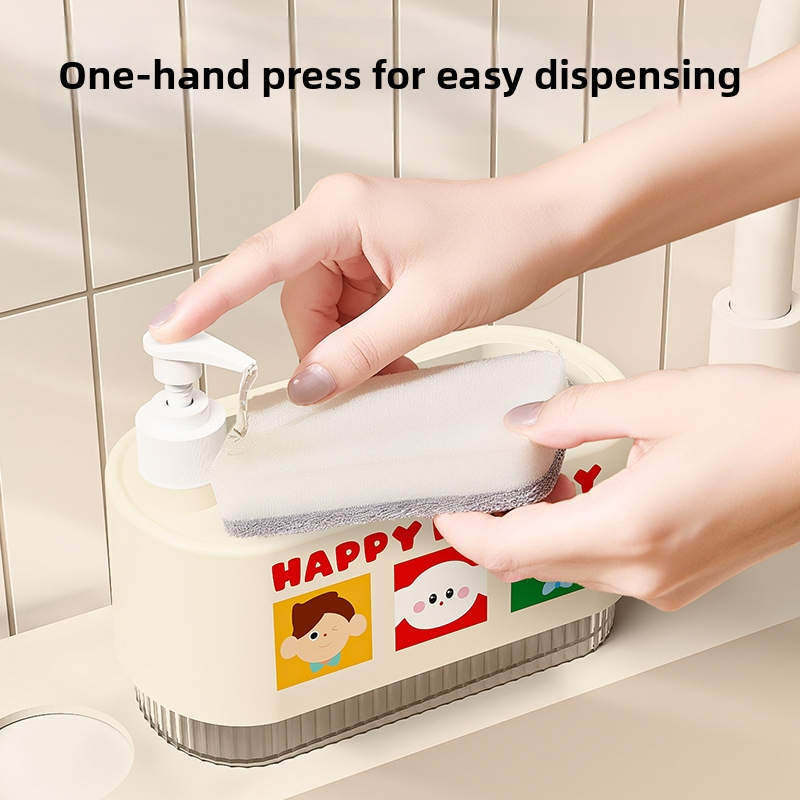 Trauku mazgāšanas šķidruma dozētājs ar sūklja uzglabāšanas kastīti un preses kastīti, iepakojums 100 gab., izcelsme Yiwu