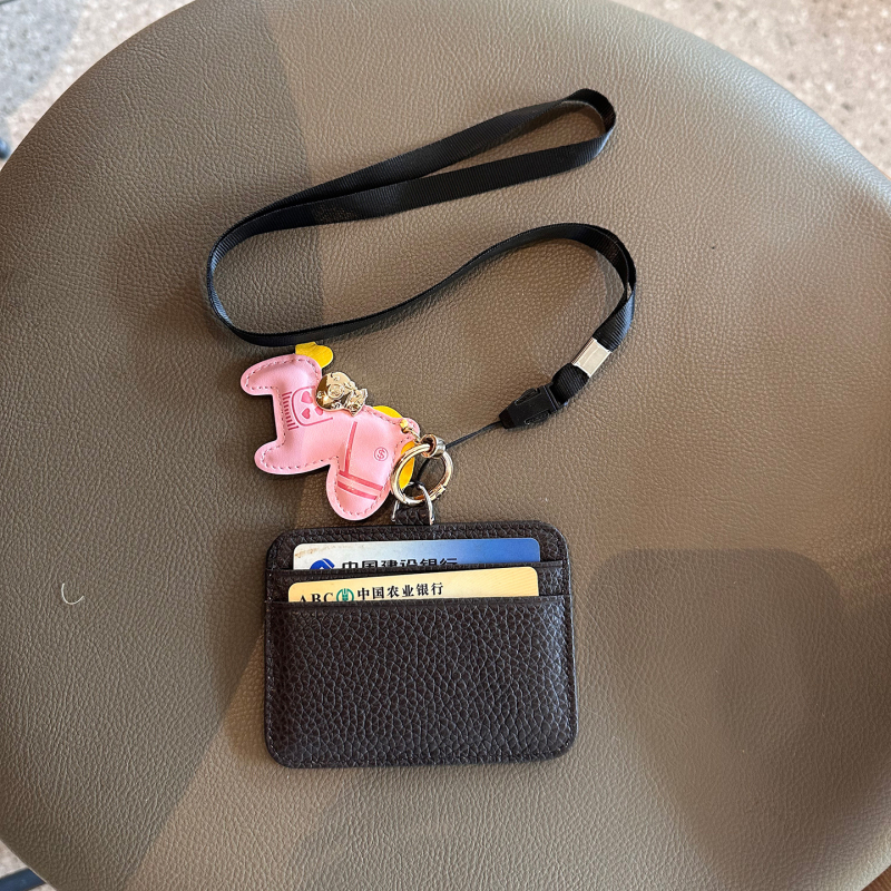 Moterų kaklo kortelių laikiklis iš tikros odos – apsauga nuo vagysčių, gatvės stilius, Depurny, 2025 m. pavasaris