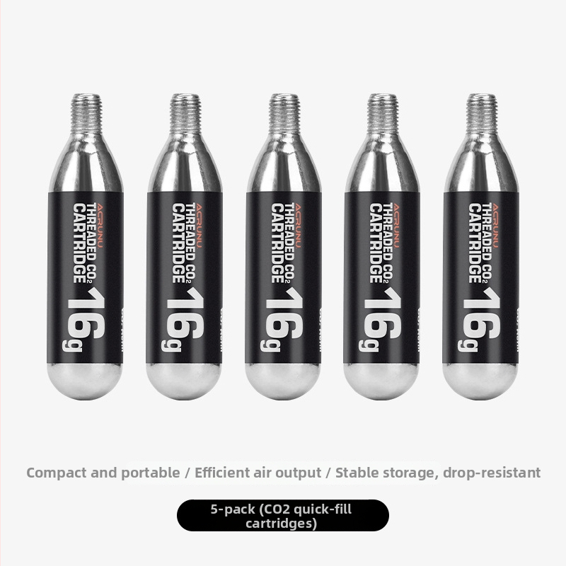 ACRUNU CO2 inflators ceļa velosipēdam ar vizuālo spiediena mērītāju, alumīnija sakausējums, saderīgs ar Presta/Schrader, 130 g