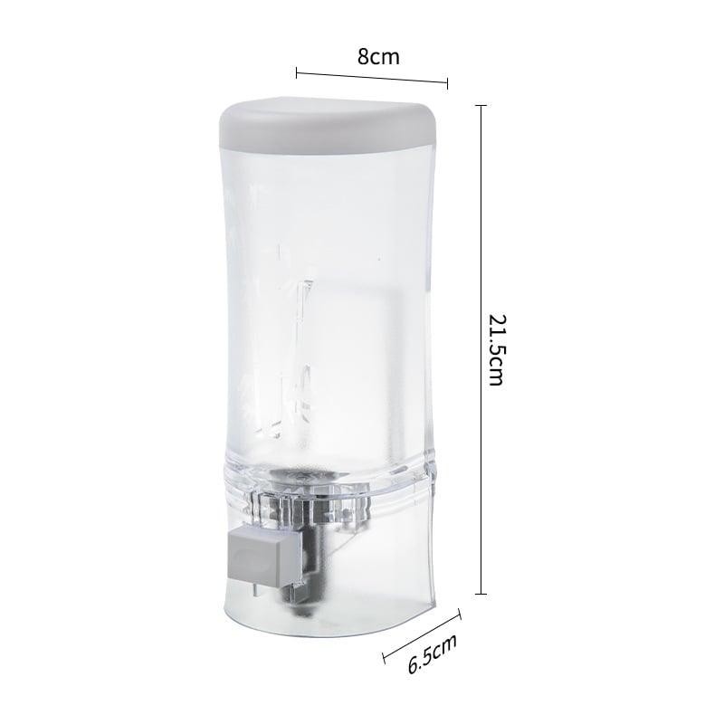 Дозатор за шампоан и душ гел, стенно без пробиване, GPPS материал, 500 ml обем, ръчно натискане, модерен стил, гладка повърхност