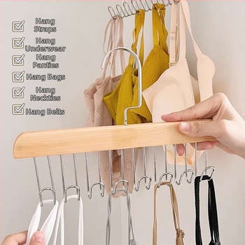 Medinis pakabų laikiklis su aštuoniais kabliukais drabužiams, kelnytėms ir kaklaraišiams; 1 dėžutė, 200 vnt.