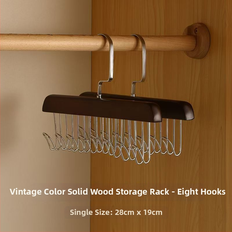 Medinis pakabų laikiklis su aštuoniais kabliukais drabužiams, kelnytėms ir kaklaraišiams; 1 dėžutė, 200 vnt.