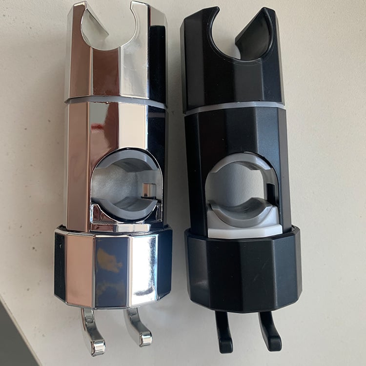 Set suport duș cu tijă reglabilă, montaj cu cârlig, din plastic, stil modern minimalist; funcție mobilă