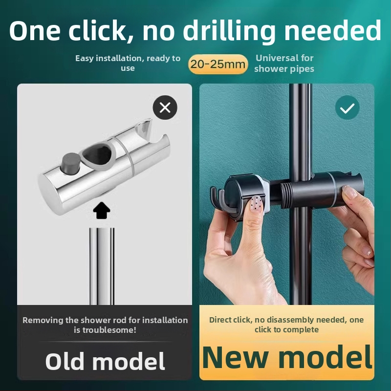 Dušikinnituskomplekt reguleeritava vardaga ja libiseva korpusega — konksiga paigaldus; materjal plastikas; kaasaegne minimalistlik stiil