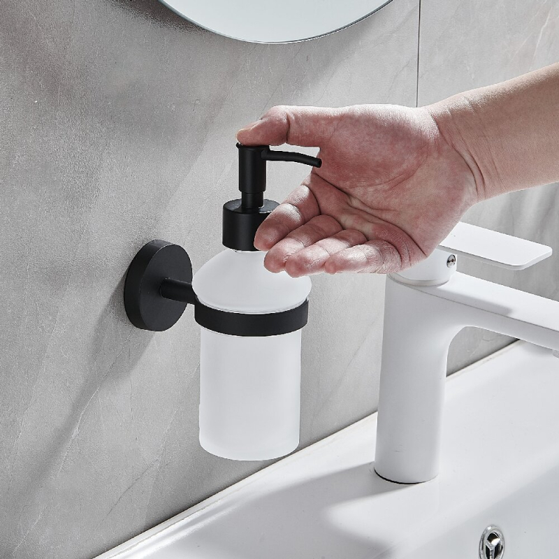 Sieninis muilo dozatorius iš nerūdijančio plieno, rankinis spaudimas, svoris 120