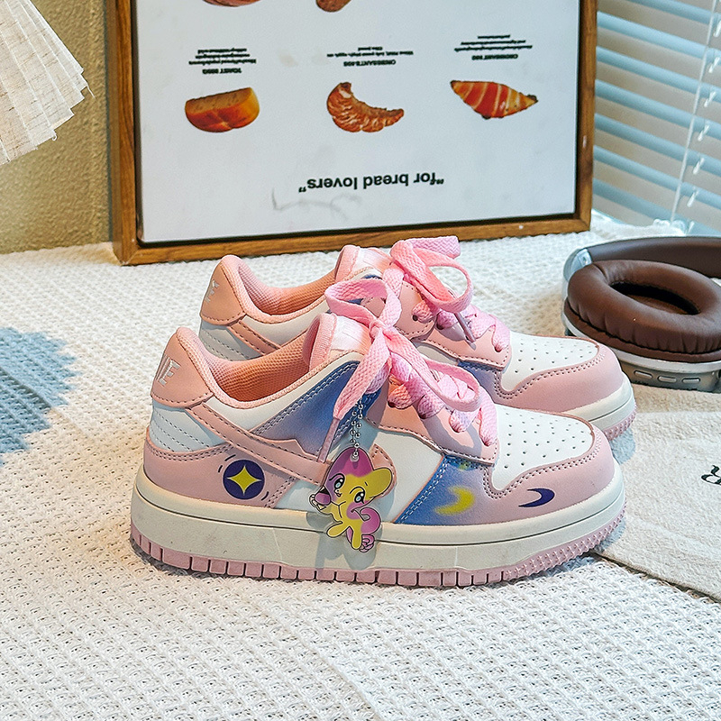 Детски обувки с тънка подметка, лепенка, PU горна част, гумена подметка, за деца 4–12 г., пролет-есен