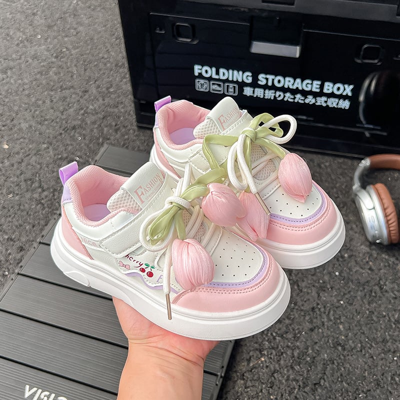 Детски обувки с тънка подметка, лепенка, PU горна част, гумена подметка, за деца 4–12 г., пролет-есен